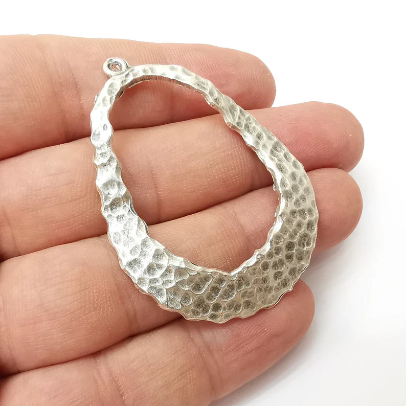 Organic Charms, Antique Silver Plated Pendant (56x41mm) G34168