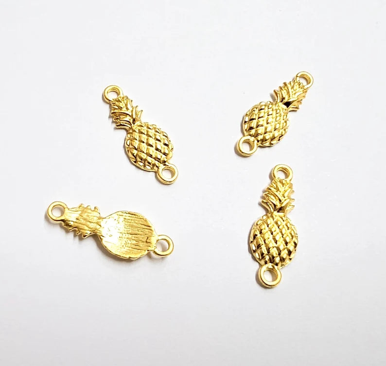 Pineapple Connector Charms Gold Plated Charms (26x10mm) G34185