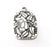 Flower Charms, Antique Silver Plated Pendant (39x26mm) G34120