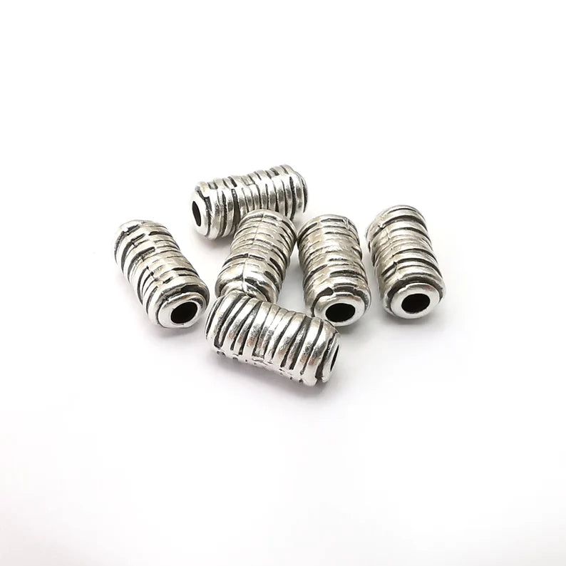 5 Tube Beads Antique Silver Plated Metal Beads (10x5mm) G34190