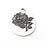 Rose , Flower Round Charms, Antique Silver Plated (40x33mm) G34203