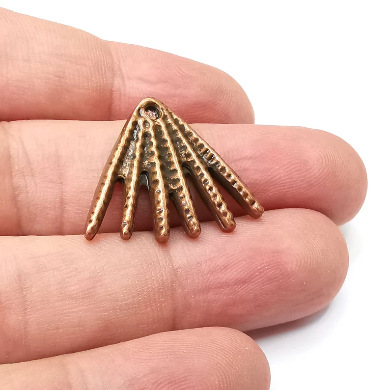 2 Antique Copper Charms, Antique Copper Plated Dangle Charms (26x22mm) G34136