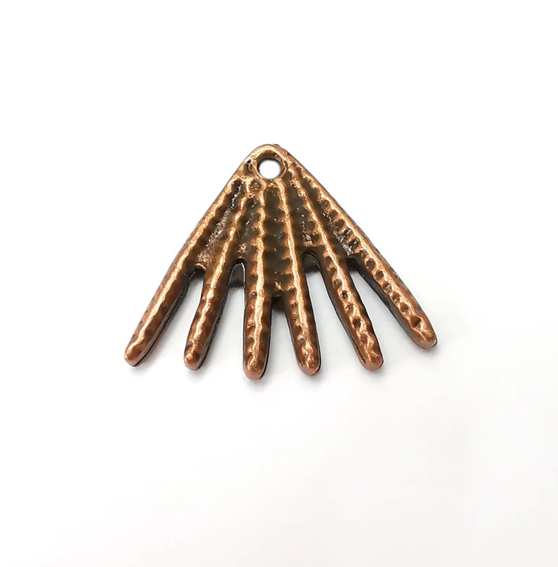 2 Antique Copper Charms, Antique Copper Plated Dangle Charms (26x22mm) G34136