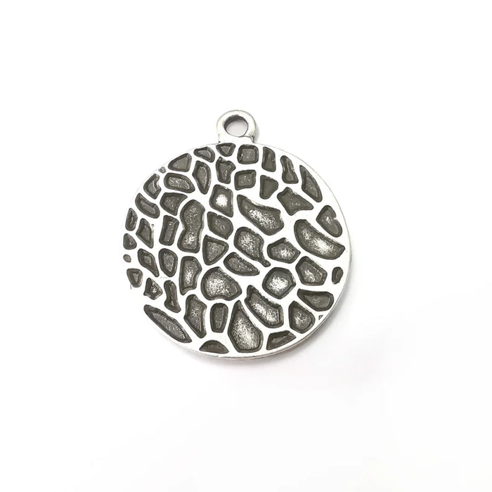 Silver Charms, Antique Silver Plated Pendant (38x32mm) G34140