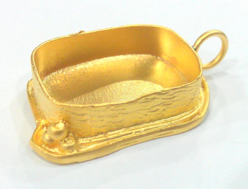 25x18 mm Bezel Settings , Mountings , Findings , Gold Plated Brass G21836