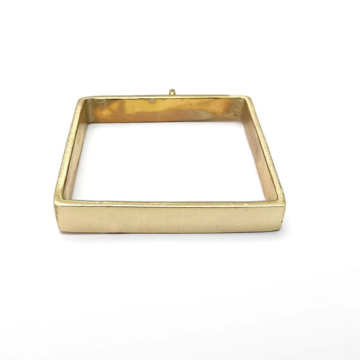 Raw Brass Bezel Settings Pendant Blank Base Mountings Necklace Blank (30mm square blank) G34217