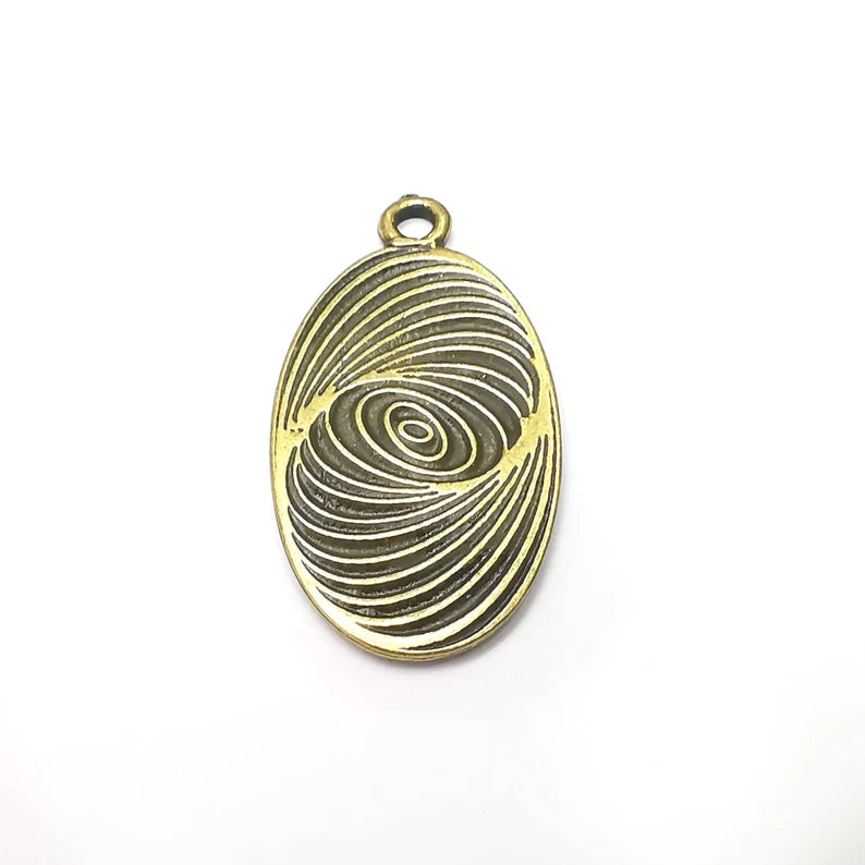 Circles Charms, Antique Bronze Plated (44x23mm) G34224