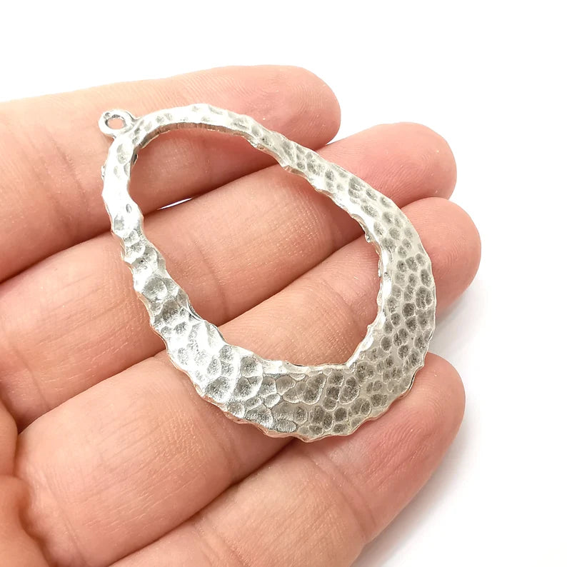 Organic Charms, Antique Silver Plated Pendant (56x41mm) G34168