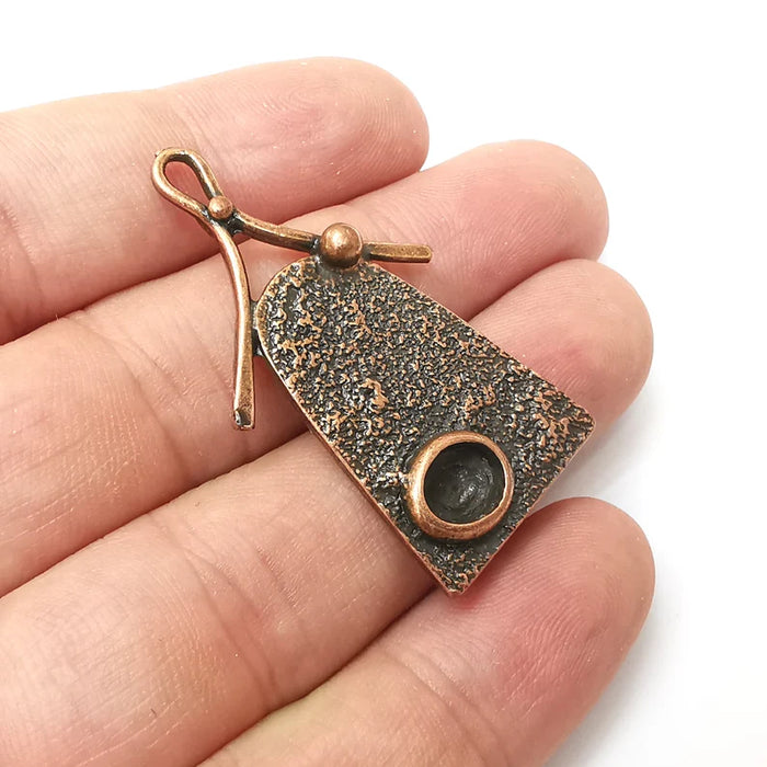 Pendant Blanks Oval , Resin Bezel Bases, Mosaic Mountings, Dry flower Frame, Polymer Clay base, Antique Copper Plated (8x6mm) G34245