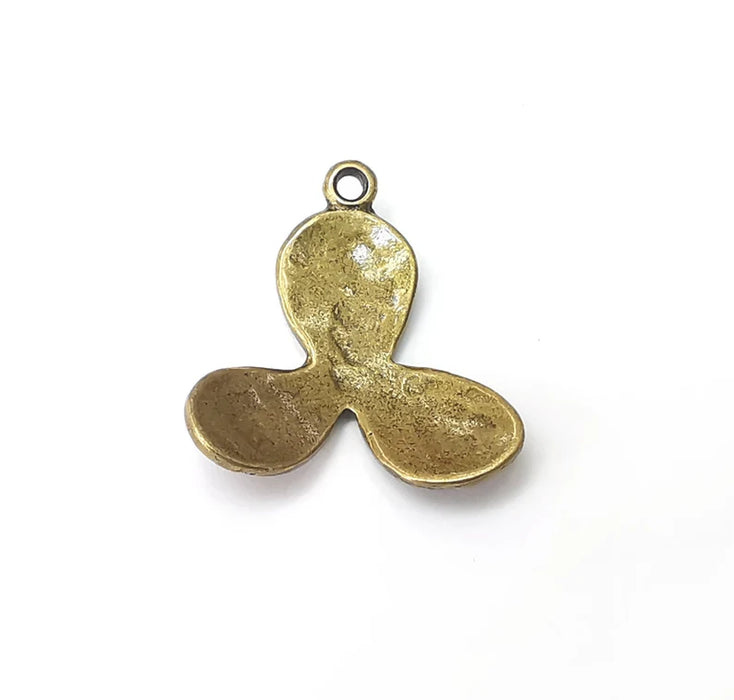 Flower Charms, Antique Bronze Plated Charms (31mm) G34626