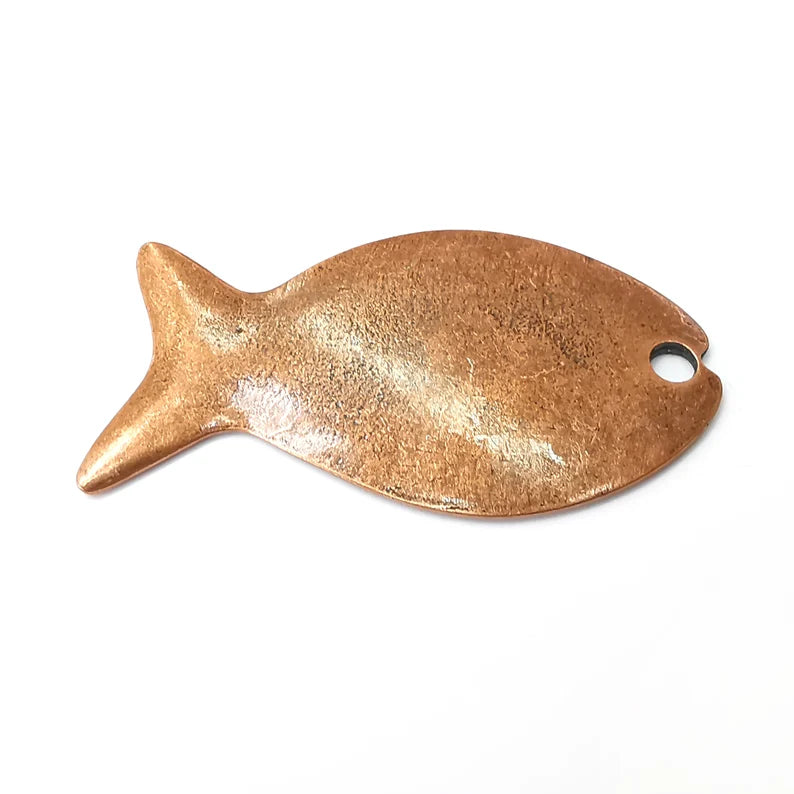 Fish Pendant, Charms Antique Copper Plated (66x34mm) G34250