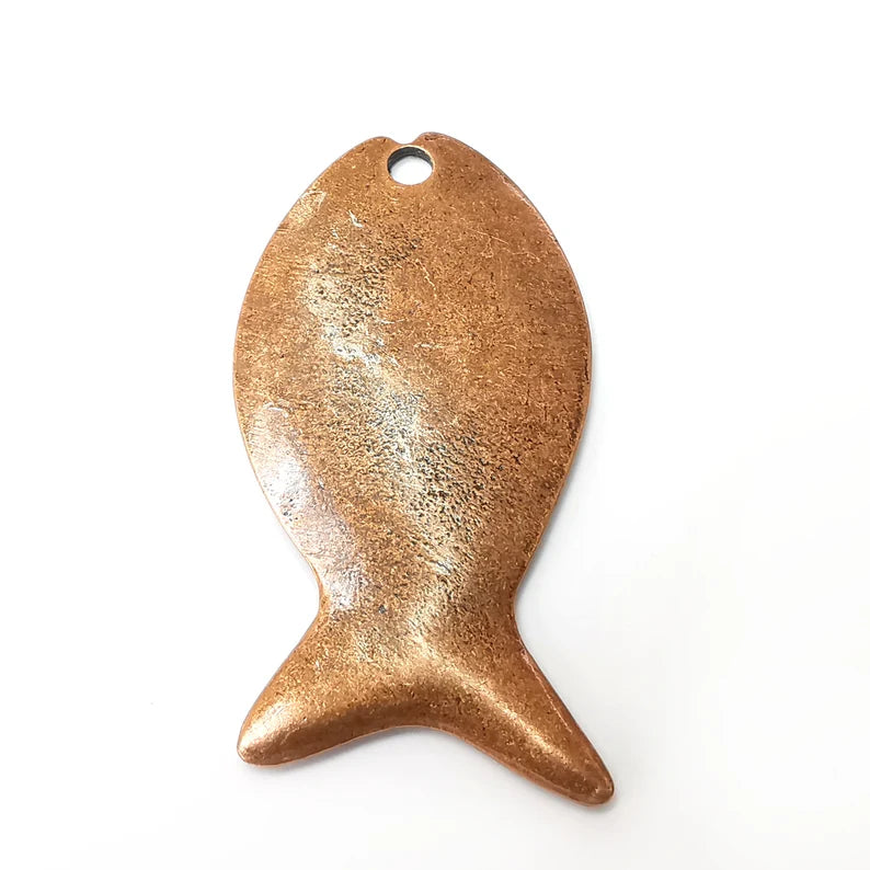 Fish Pendant, Charms Antique Copper Plated (66x34mm) G34250