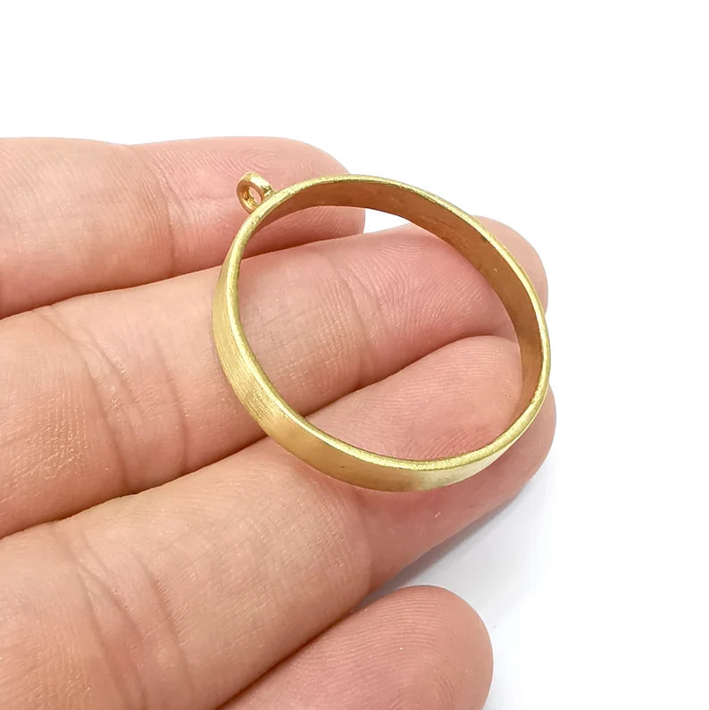 Raw Brass Bezel Settings Pendant Blank Base Mountings Necklace Blank (30mm round blank) G34256