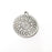 Flower Round Charms, Antique Silver Plated Dangle Charms (38x32mm) G34179
