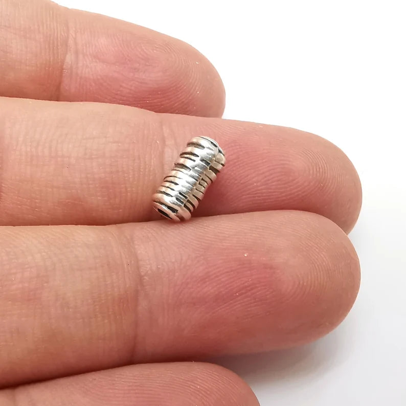 5 Tube Beads Antique Silver Plated Metal Beads (10x5mm) G34190