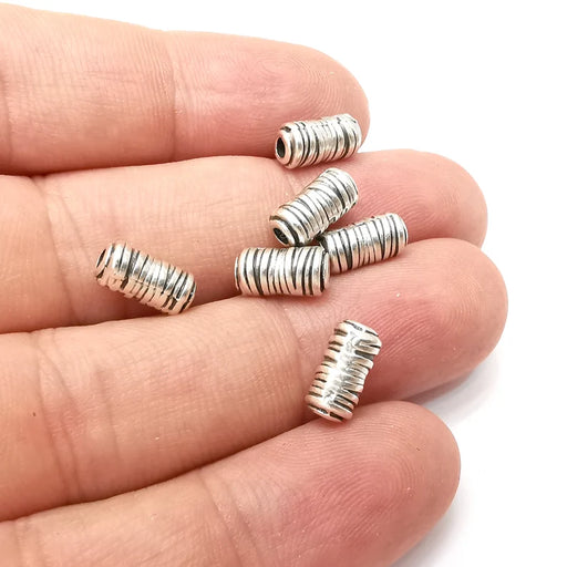 5 Tube Beads Antique Silver Plated Metal Beads (10x5mm) G34190