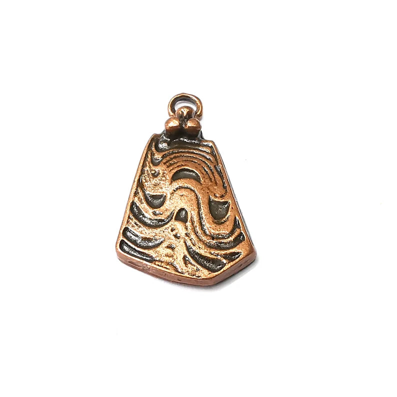 Wave Charms, Antique Copper Plated Pendant (31x18mm) G34269