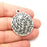 Drops Round Charms, Antique Silver Plated (39x32mm) G34211