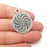 Silver Round Charms, Antique Silver Plated (37x31mm) G34213