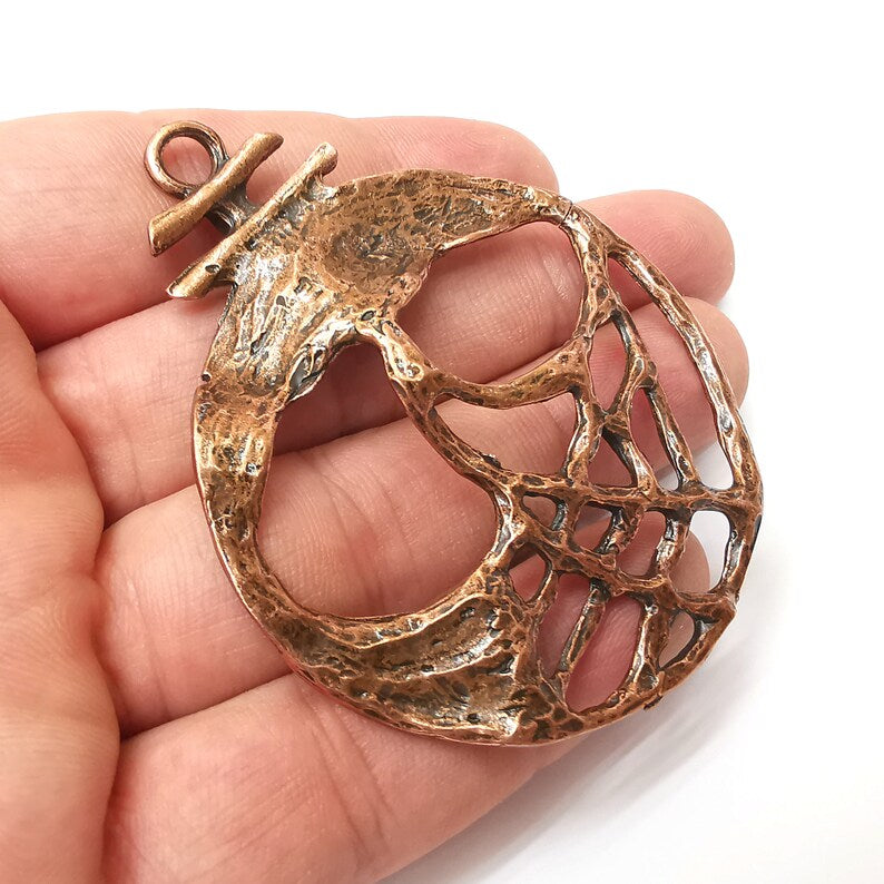 Skull Pendant, Charms Antique Copper Plated (74x59mm) G34226