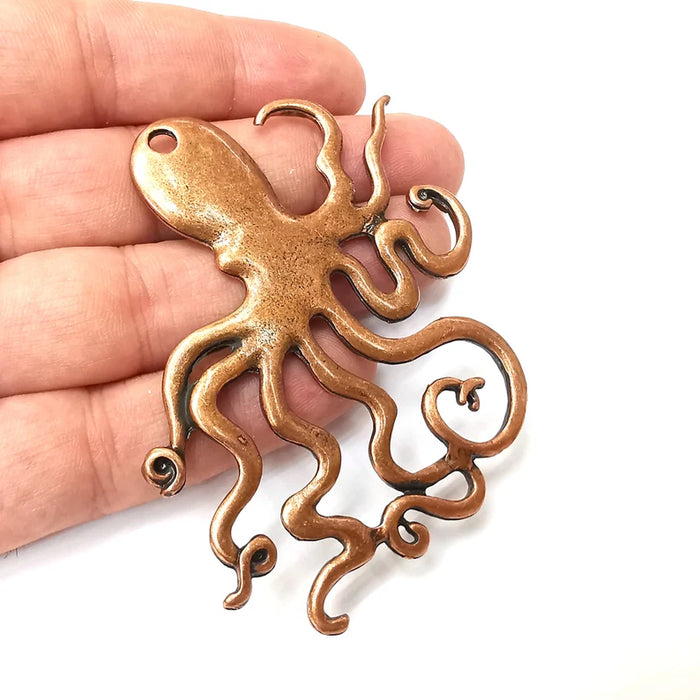 Octopus Charms, Antique Copper Plated (76x60mm) G34234