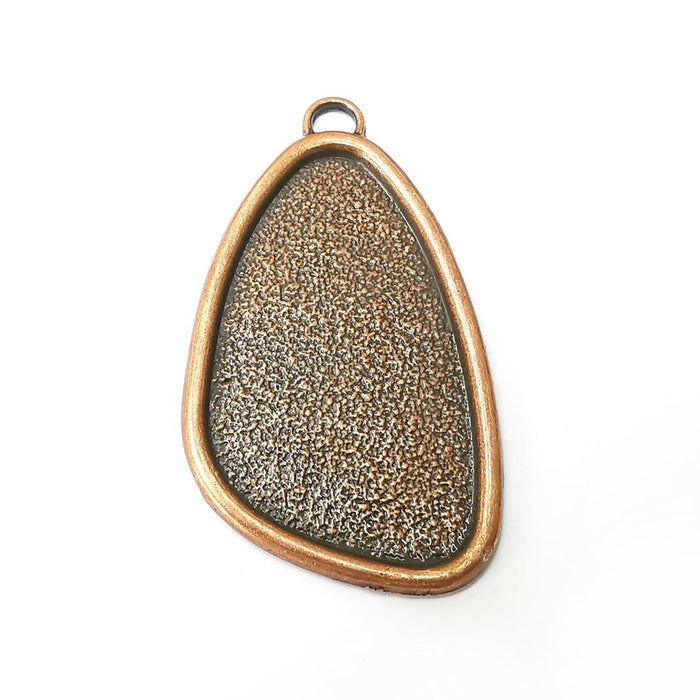 Unique Pendant Bezels, Resin Blank, inlay Mountings, Mosaic Frame, Cabochon Base, Dry Flower Settings Antique Copper Plated (49x28mm) G34238