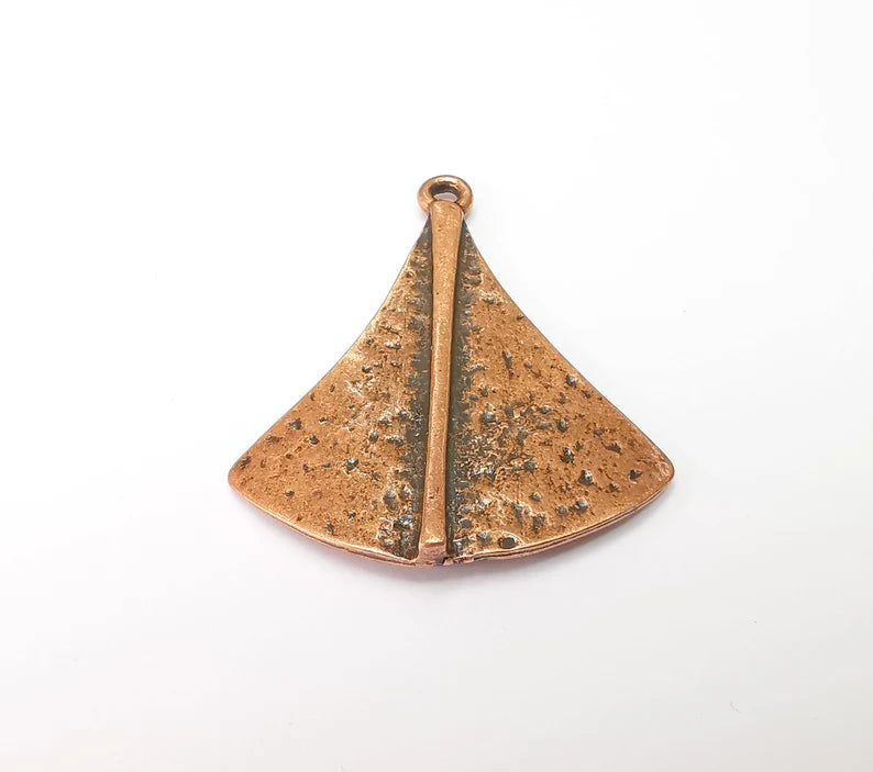 Hammered Dangle Pendant, Antique Copper Plated (47x39mm) G34246
