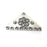Flower Triangle Charms, Connector Antique Silver Plated Dangle Charms (62x36mm) G34302