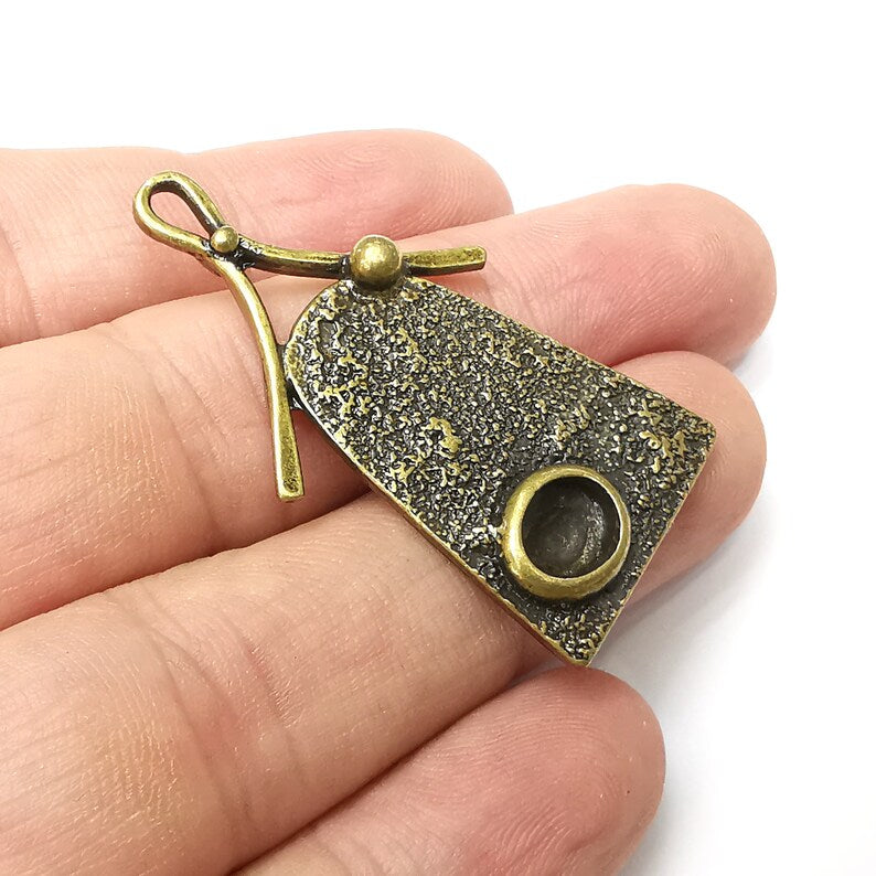 Pendant Blanks Oval , Resin Bezel Bases, Mosaic Mountings, Dry flower Frame, Polymer Clay base, Antique Bronze Plated (8x6mm) G34264