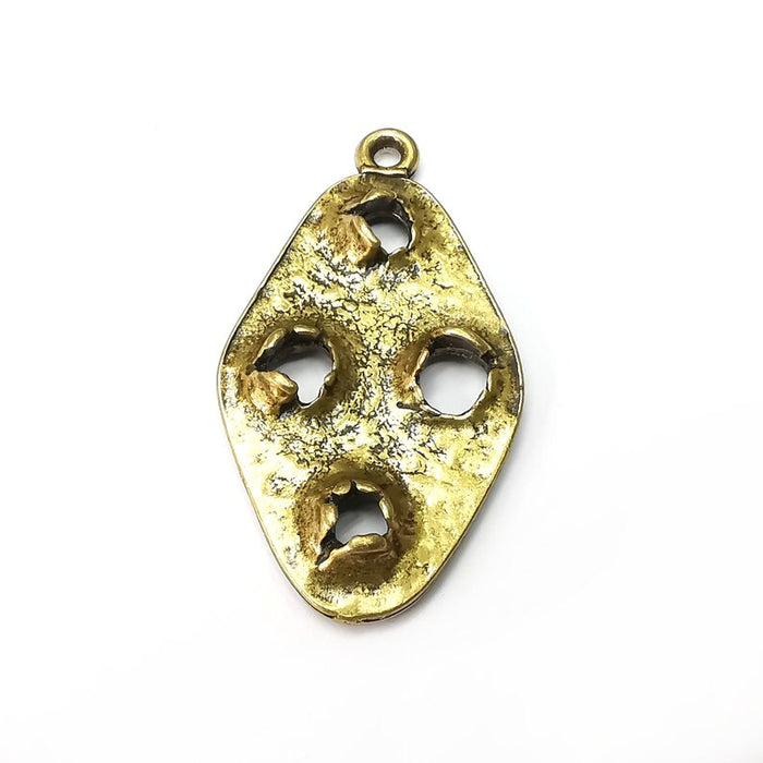 Holes Oval Charms, Antique Bronze Plated (55x30mm) G34327