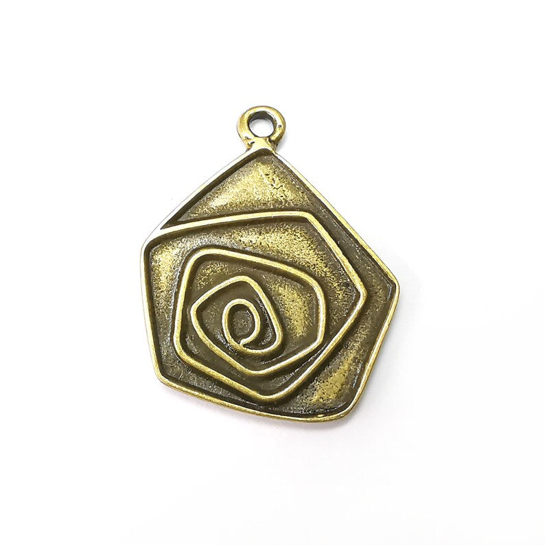 Antique Bronze Charms, Antique Bronze Plated (41x31mm) G34328