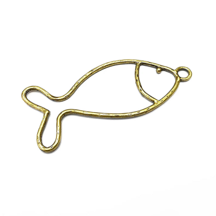 Fish Pendant, Charms Antique Bronze Plated (80x32mm) G34276