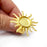 Sun Ring Blank Settings, Cabochon Mounting, Adjustable Gold Plated Resin Ring Base Bezel, Inlay Mosaic Epoxy (16mm) G34282