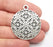 Flower Round Charms, Antique Silver Plated (39x33mm) G34352