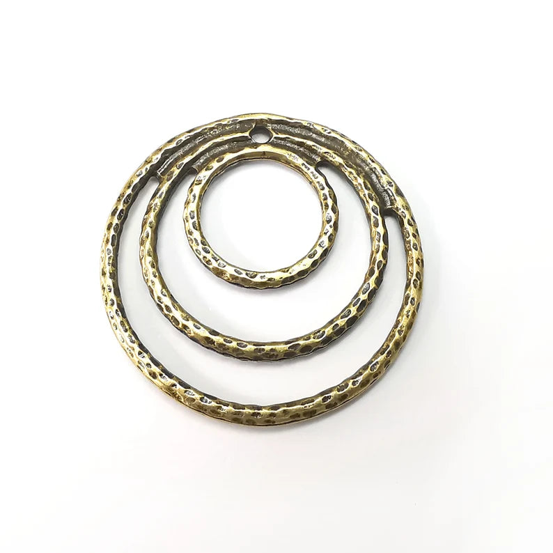 Hoops Charms, Antique Bronze Plated Pendant (45mm) G34358