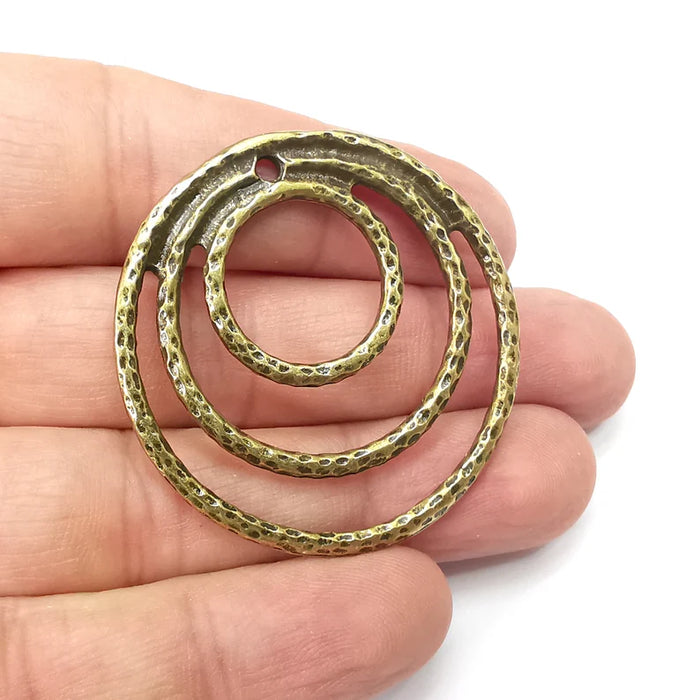 Hoops Charms, Antique Bronze Plated Pendant (45mm) G34358