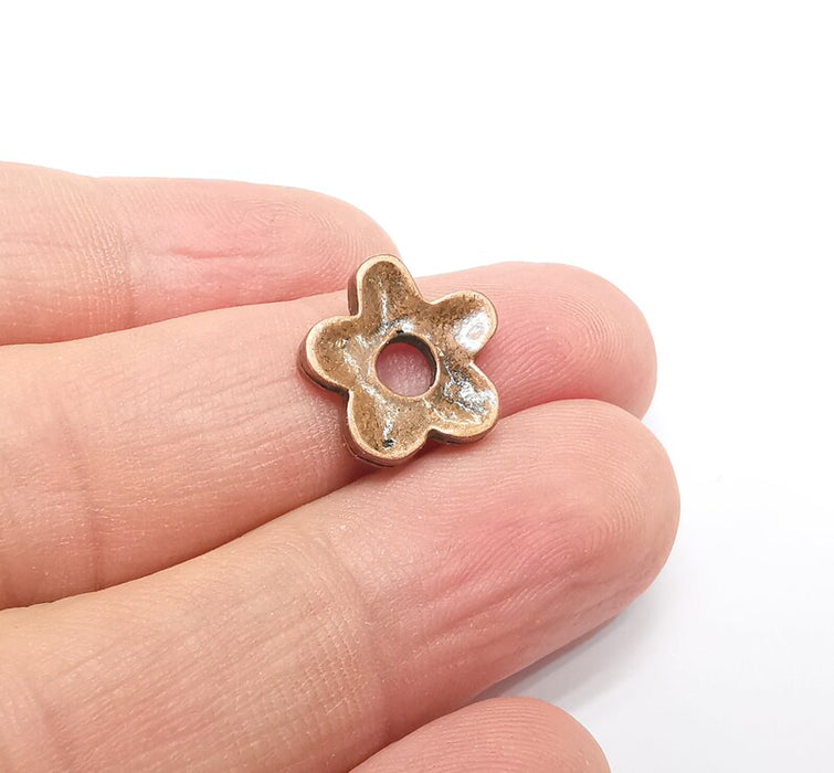 Flower Beads Antique Copper Plated Beads (14mm) G34361