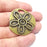 Flower Round Charms, Antique Bronze Plated (36x35mm) G34373