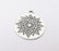 Round Dangle Mandala Pendant Charms, Antique Silver Plated (37x32mm) G34375