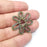 Flowers Charms, Daisy Charms, Antique Bronze Plated Plants Charms (35mm) G34377