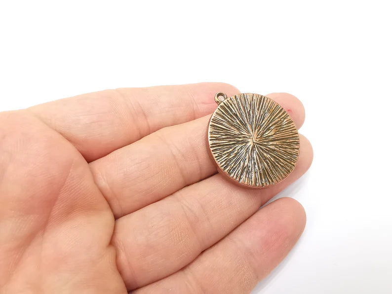 Round Pendant Blanks, Resin Bezel Bases, Mosaic Mountings, Dry flower Frame, Polymer Clay base, Antique Copper Plated (30mm) G34398