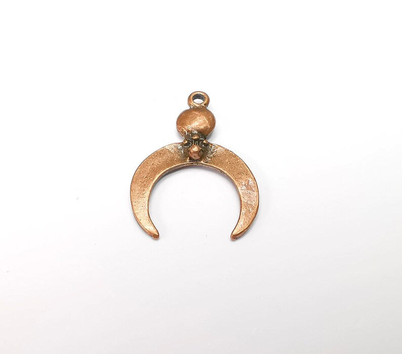 2 Moon, Crescent Charms Antique Copper Plated Crescent Charms (34x24mm) G34403