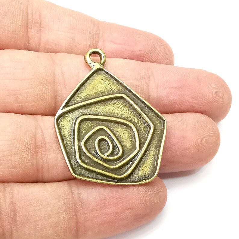Antique Bronze Charms, Antique Bronze Plated (41x31mm) G34328