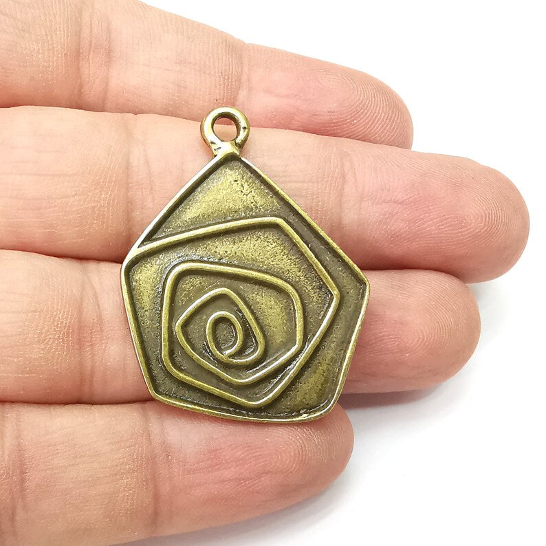 Antique Bronze Charms, Antique Bronze Plated (41x31mm) G34328