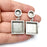 Square Round Dangle Earring Set Base Wire Antique Silver Plated Brass Earring Base (20- 10 mm blanks) G34442