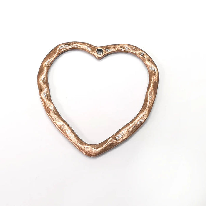 Heart Charms, Antique Copper Plated Charm (41x41mm) G34337