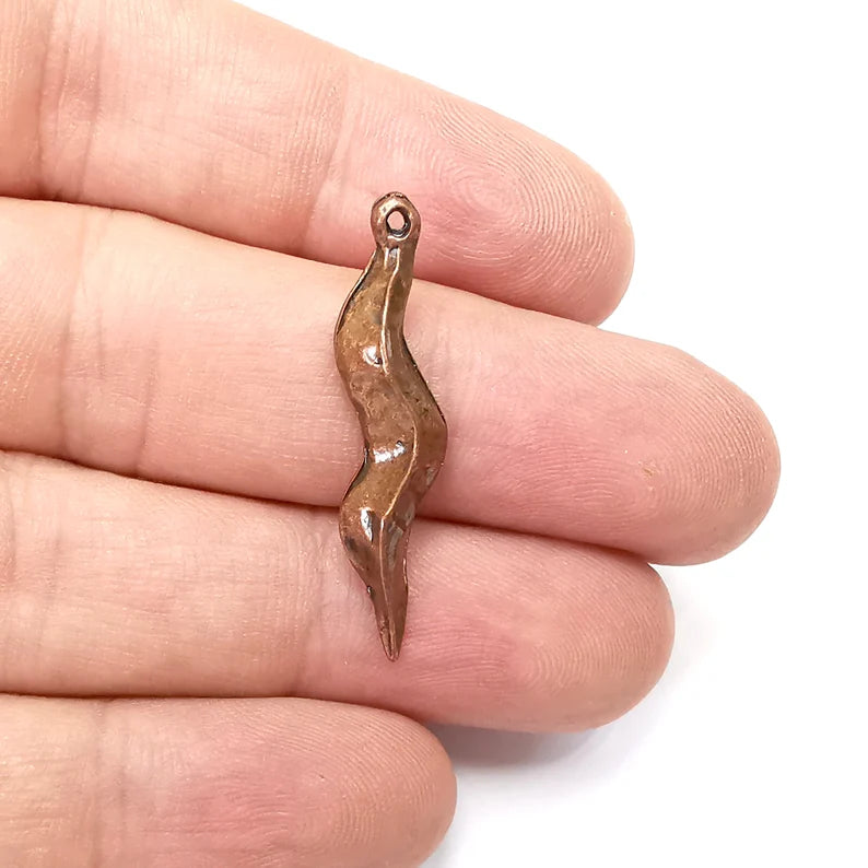 5 Spike Charms, Antique Copper Plated (34mm) G34444