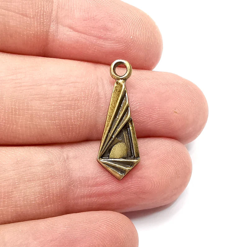 5 Tie Charms Antique Bronze Plated Charms (25x9mm) G34447