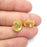Gold Round Blank Earring Bezel Set Base Shiny Gold Plated Brass Earring Stud Base (12mm blank) G34351