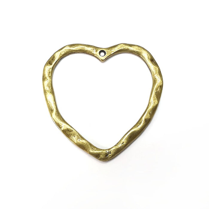 Heart Charms, Antique Bronze Plated Charm (40x40mm) G34453